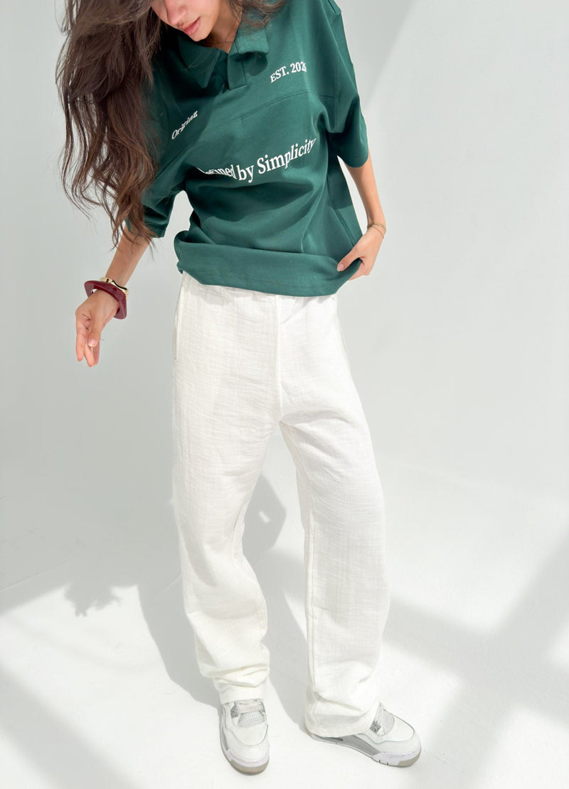 Originz White Linen Pants