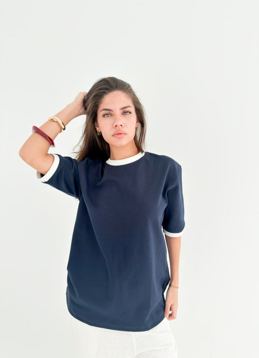Originz Navy Ringer T-shirt
